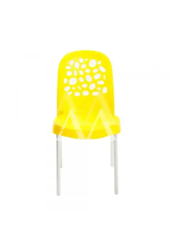 CADEIRA FORTE PLASTICO DELUXE REDONDA AMARELA