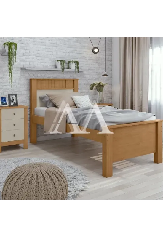 CAMA LOPAS SOLTEIRO ATHENAS PLUS S/AUXILIAR AMENDOA CLEAN /OFF WHITE