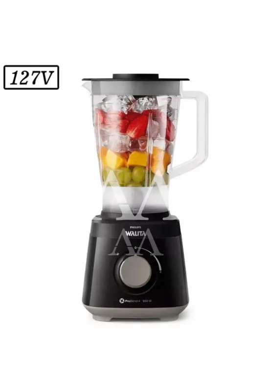 LIQUIDIFICADOR PHILIPS WALITA DAILY 550W 2 VEL 127V PRETO