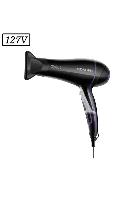 SECADOR DE CABELO MONDIAL BLACK PURPLE SCN-01 2000W 127V