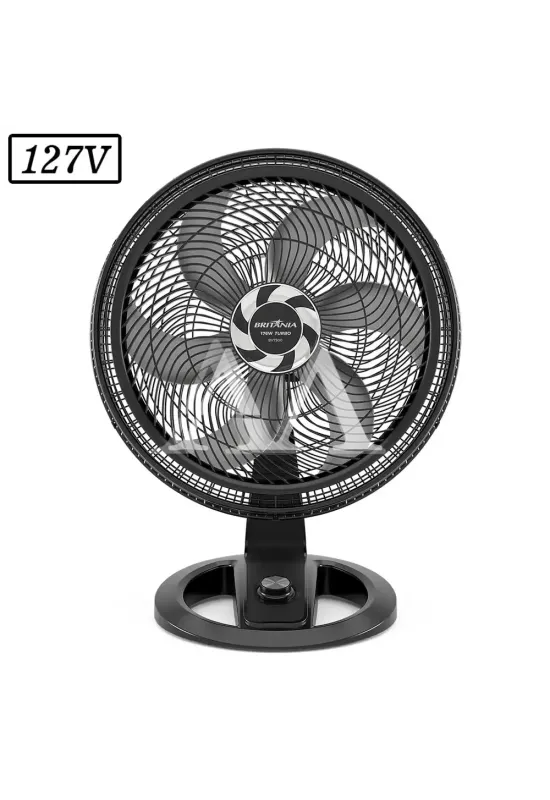 VENTILADOR BRITANIA BVT500 TURBO 47CM 6 PAS 3 VEL 127V PRETO