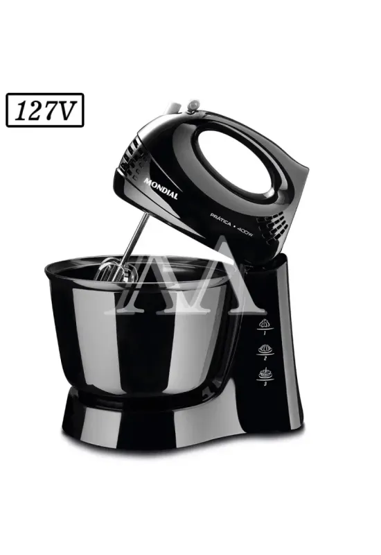 BATEDEIRA MONDIAL B44B 1 TIGELA 3 VEL 400W 127V PRETO
