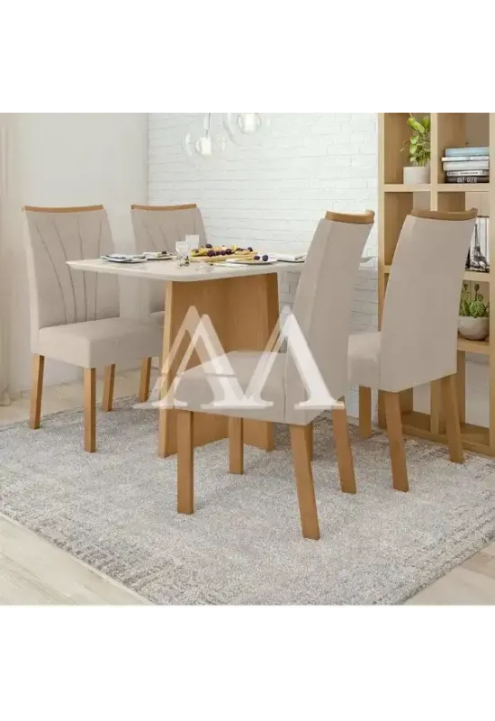 CJ MESA 4C LOPAS CELEBRARE CANT.COPO CAD APOGEU 120X80 NATURALE CREME