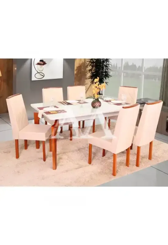 CJ MESA 6C SAO CARLOS ABEILLE RETANGULAR MEL / OFF WHITE