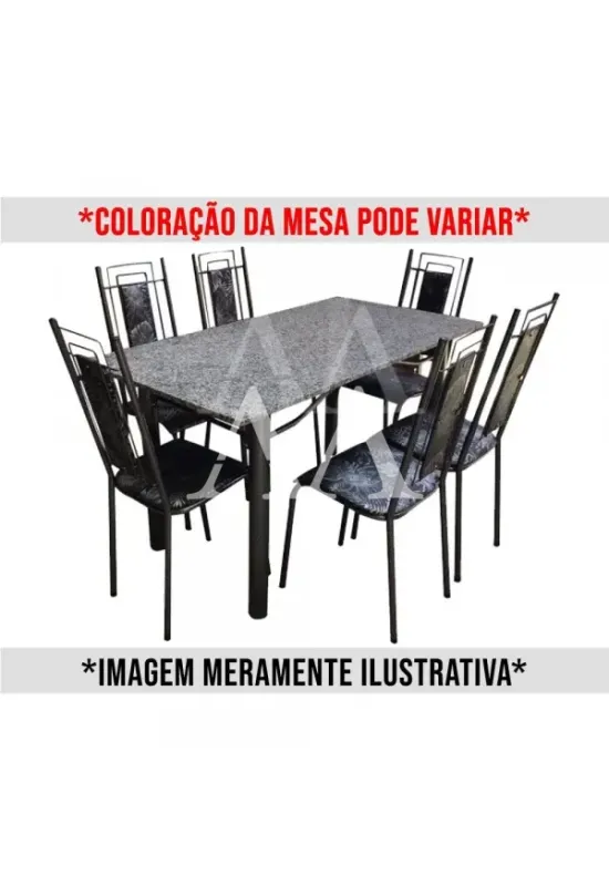 CJ MESA 6C SERRA TUBOS BELGICA NEW GRANITO 140X75 PRIMAVERA PRETO/PRAT
