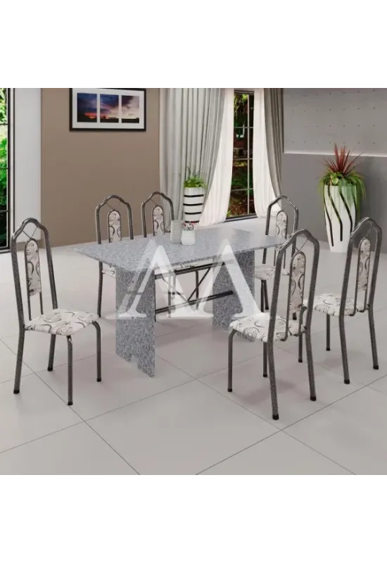 CJ MESA 6C SOMA BIANCA 140X75 RETANGULAR ARABESCO PRATA GRANITO OCRE