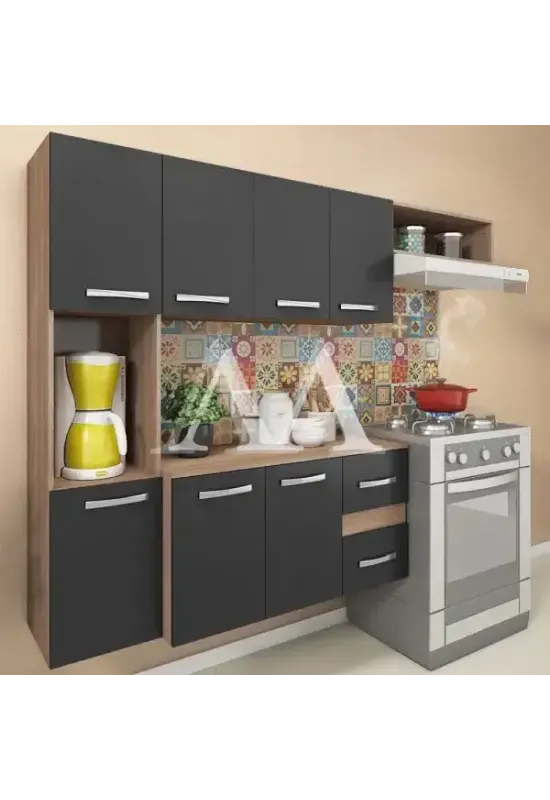 COZINHA FELLICCI COMPACTA MALI C/ BALCAO TEKA/GRAFITE