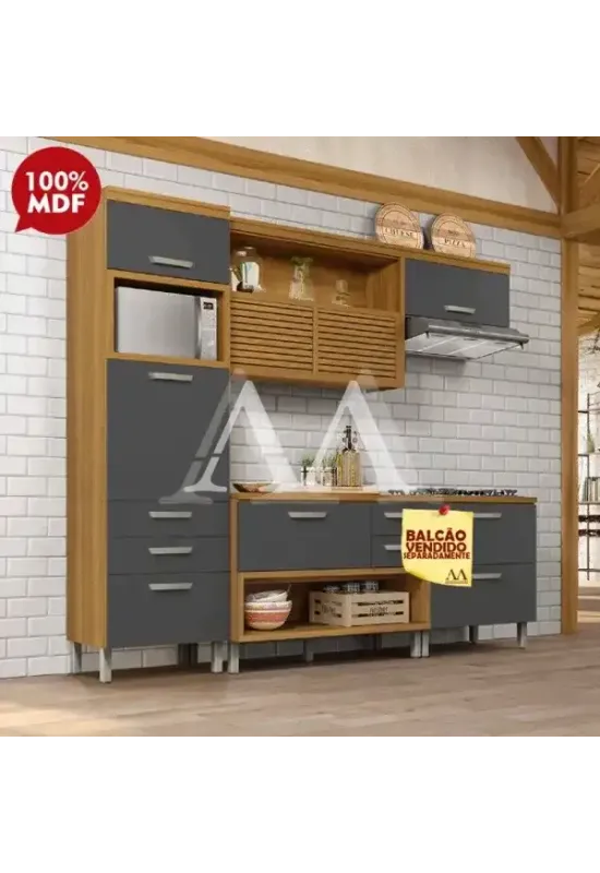 COZINHA NESHER PRINCESA FREIJO / GRAFITE