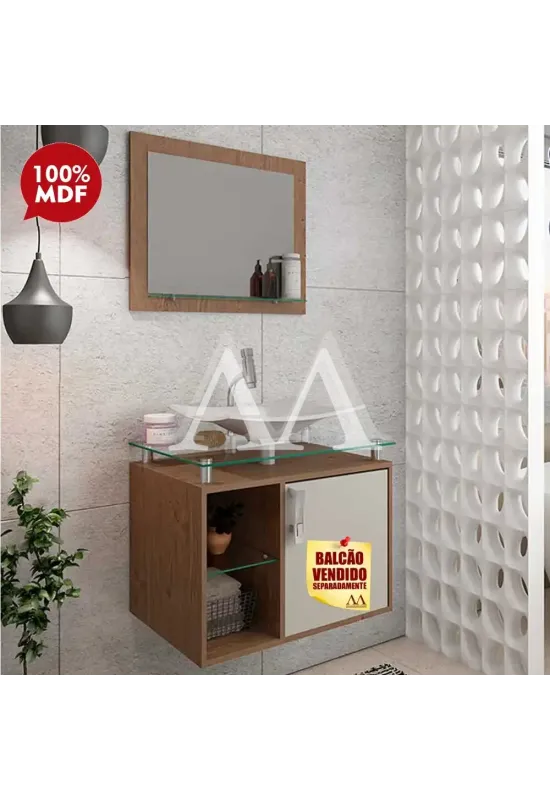 ESPELHEIRA MGM BARCELONA 60CM AMENDOA