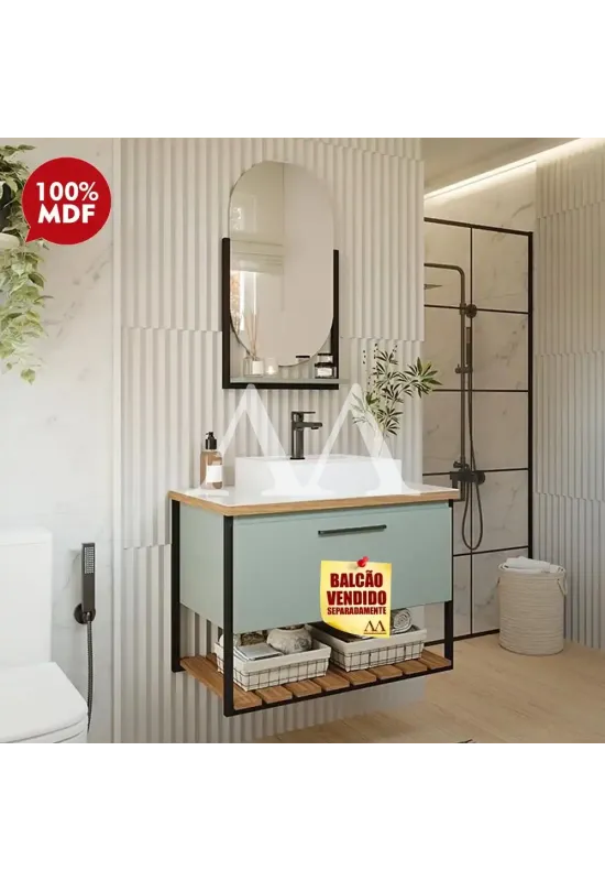 ESPELHEIRA MGM ORI METALON 44CM PISTACHE