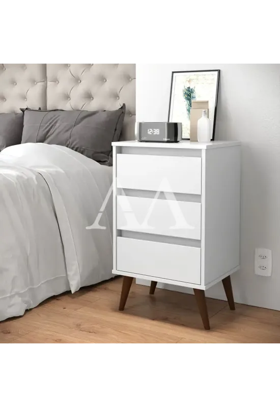 MESA DE CABECEIRA 3G EJ RETRO WOOD BRANCO