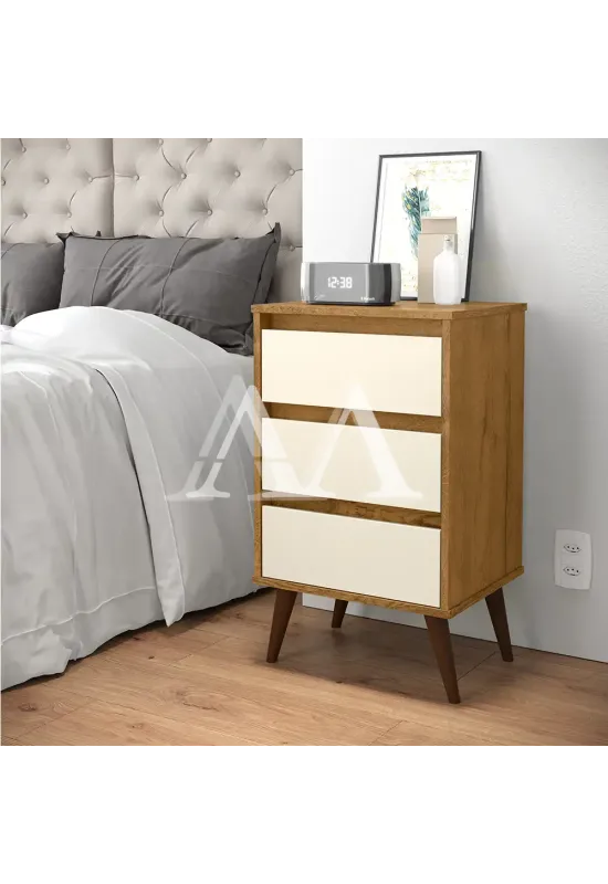 MESA DE CABECEIRA 3G EJ RETRO WOOD FREIJO / OFF WHITE