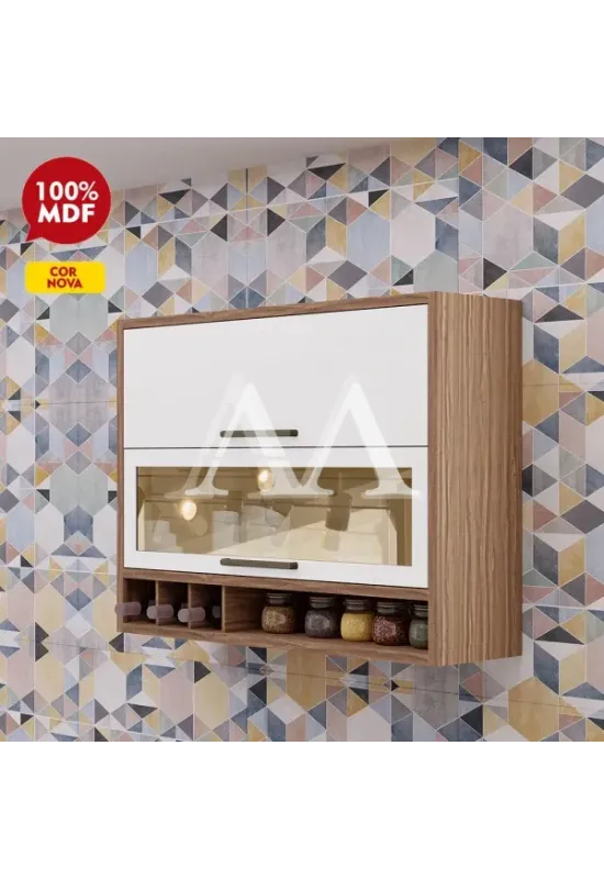 ARMARIO RONIPA 2P. ABRIR BASCULANTE REFLECTA SYRAH 120CM AMENDOA/BRANC