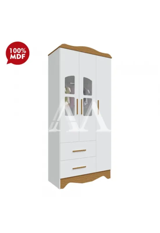 ROUPEIRO 3P. ABRIR 2G PEROBA LISI PLUS BRANCO BRILHO/AMENDOA