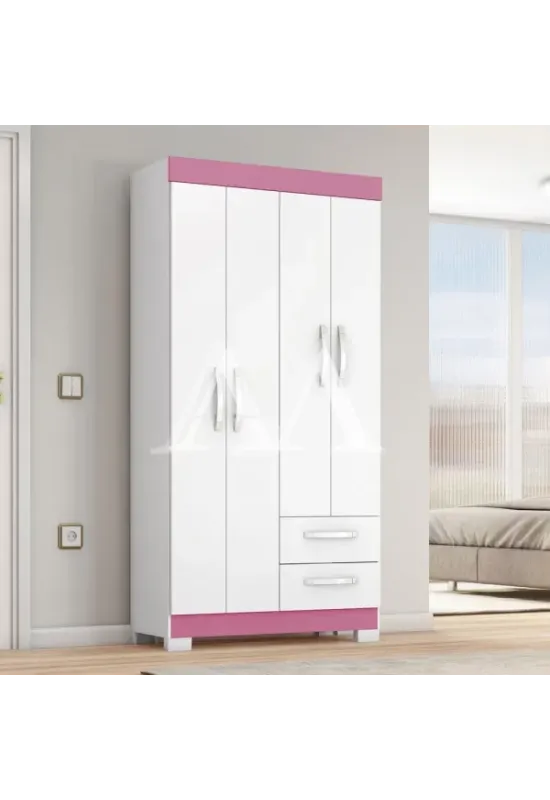 ROUPEIRO 4P. ABRIR 2G NOTAVEL NT 6010 BRANCO NEW/ROSA FLEX