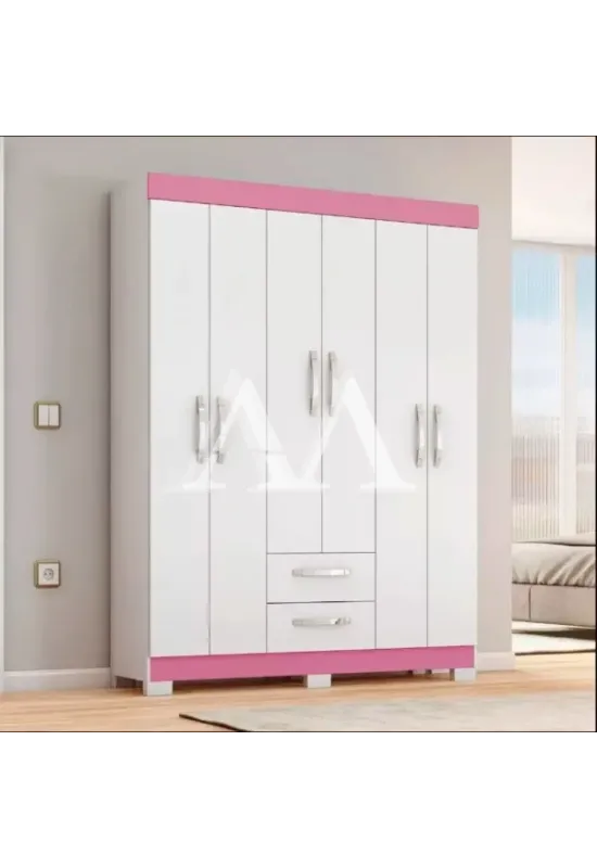 ROUPEIRO 6P. ABRIR 2G NOTAVEL NT 6015 BRANCO NEW/ROSA FLEX