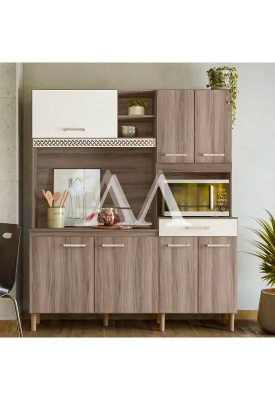 KIT 7P 1G NICIOLI YARA 160 CARVALHO NATURE/OFF WHITE CRISTAL