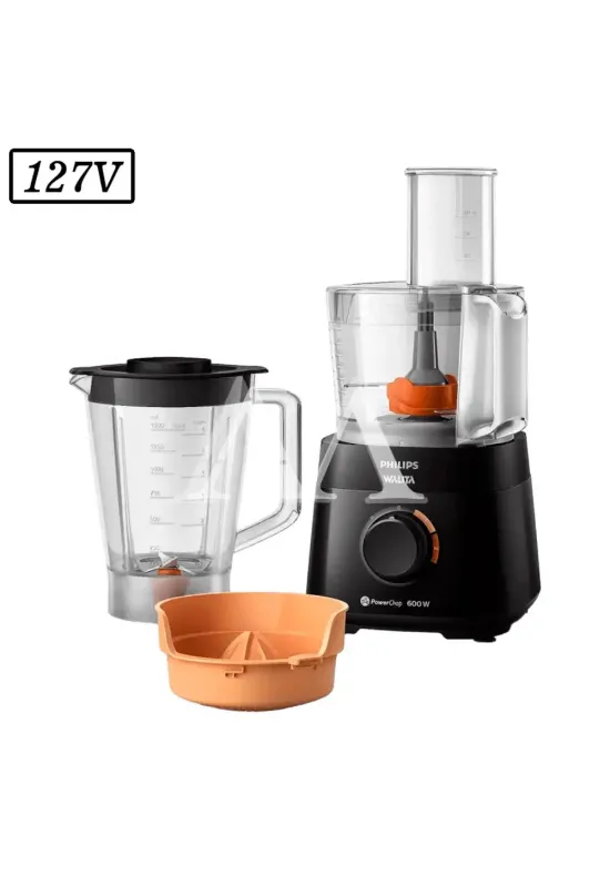 MULTIPROCESSADOR PHILIPS WALITA POWERCHOP 2 VEL 600W 127V PRETO