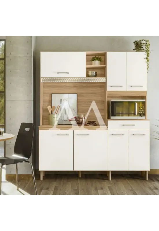 KIT 7P 1G NICIOLI YARA 160 FREIJO / OFF WHITE CRISTAL