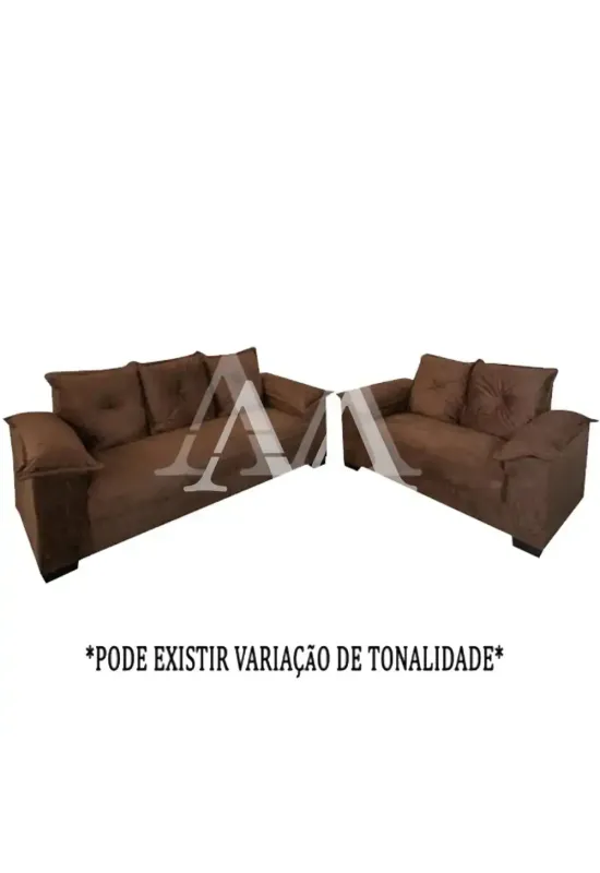 CJ ESTOFADO LIFESPUMA 2/3 LUGARES PAULINHA MARROM