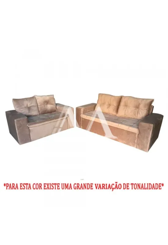 CJ ESTOFADO DESTACK 2/3 LUGARES GENEBRA BEGE