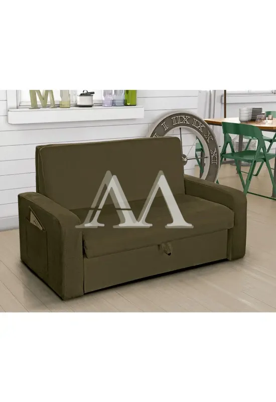 ESTOFADO CAMA MATRIX 2 LUGARES DAIANE SUED LIGHT MARROM B255