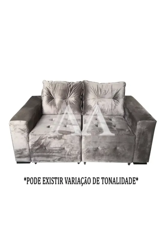 ESTOFADO DESTACK FENIX RETRATIL BEGE ESCURO VELUDO