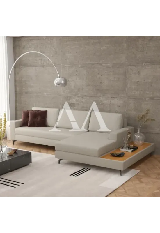 ESTOFADO PEREIRA MOVEIS 6 LUGARES LOFT 322 COM CHAISE E DECK LINHO ARE