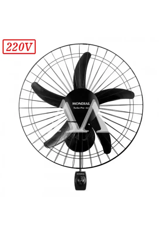 VENTILADOR MONDIAL NVP-PRO-50 PAREDE 50CM 5 PAS 3 VEL 220V PRETO