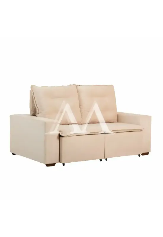 ESTOFADO MARQUES DALLAS RETRATIL BEGE AREIA VELUDO MAIA