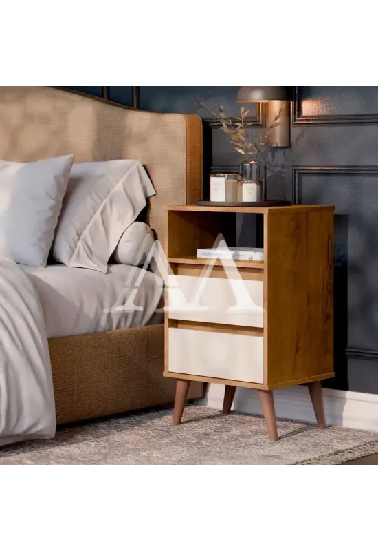 MESA DE CABECEIRA 2G EJ RETRO ROMA FREIJO/OFF WHITE