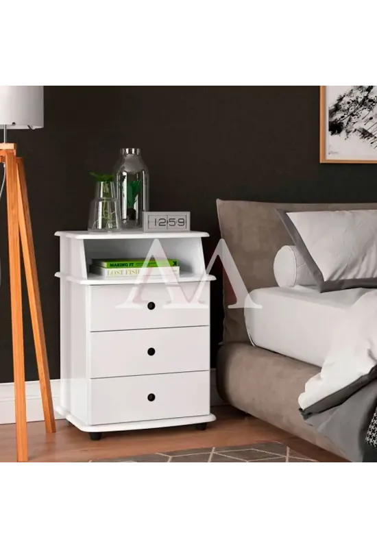 MESA DE CABECEIRA 3G EJ MUDO LUXO NEW BRANCO