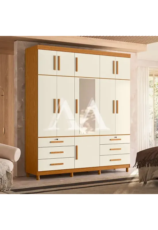 ROUPEIRO 6G 11P. ABRIR C/ ESPELHO ALBATROZ TRITON PLUS CINAMOMO/OFF WH