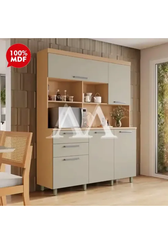 KIT 5P 2G NESHER NOBREZA 160CM CARVALHO/GREIGE 500973