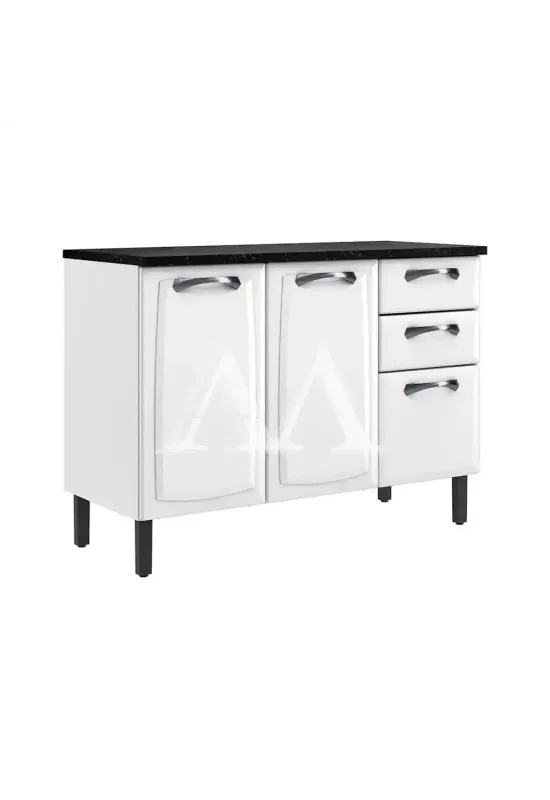 BALCAO ITATIAIA TRIPLO 3P 2G C/ TAMPO NEW PREMIUM 120CM BRANCO 1852