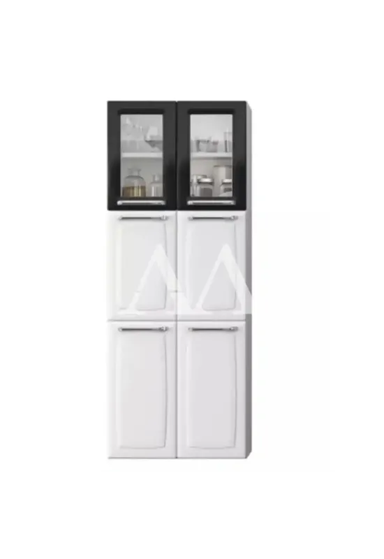 PANELEIRO ITATIAIA DUPLO ALTO C/ VIDRO LUCE IPLDV-70 BRANCO / PRETO 12