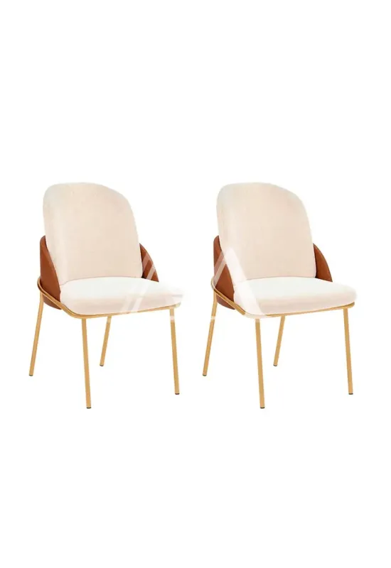 CJ 6 CADEIRAS DJ VITTA TEC/ BOUCLE PEROLA/TERRACOTA