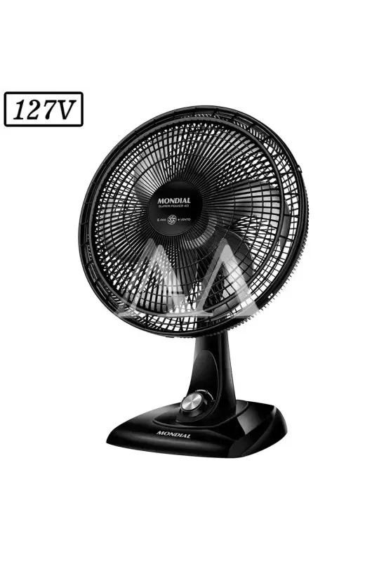 VENTILADOR MONDIAL VSP40B SUPER POWER  40CM 6 PAS 3 VEL 127V PRETO