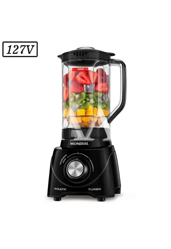 LIQUIDIFICADOR MONDIAL L-98-B 2 VEL 220V PRETO