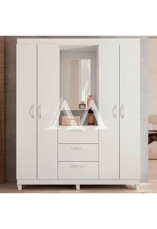 ROUPEIRO 4P ABRIR 3G CAEMMUN CLAPTON 1.5 C/ ESPELHO BRANCO PERFECT