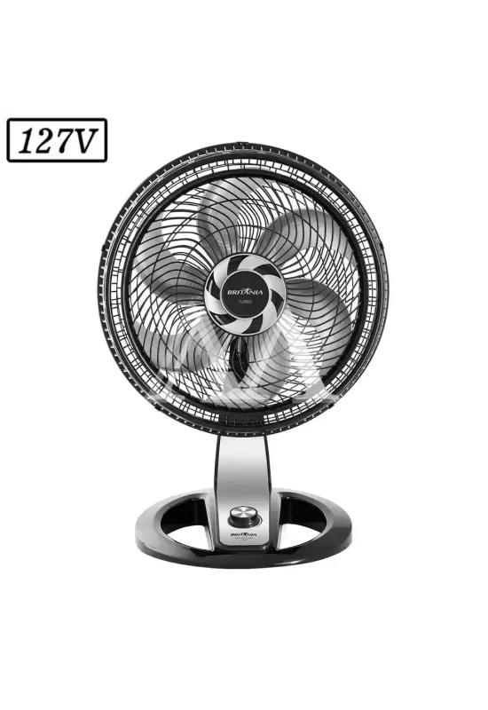 VENTILADOR BRITANIA BVT410 TURBO 47CM 6 PAS 3 VEL 127V PRETO