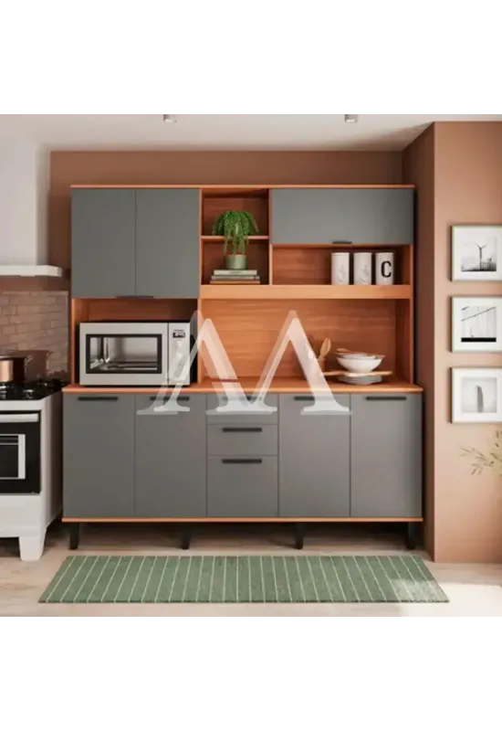 KIT TELASUL 8P C/ NICHO CASTANHA FREIJO / CINZA