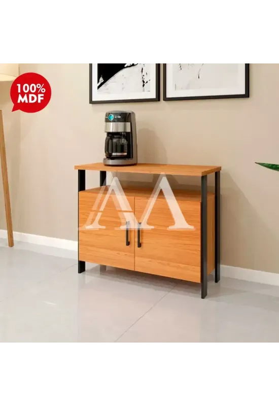 BALCAO DALLA COSTA INDUSTRIAL 2P FREIJO / PRETO