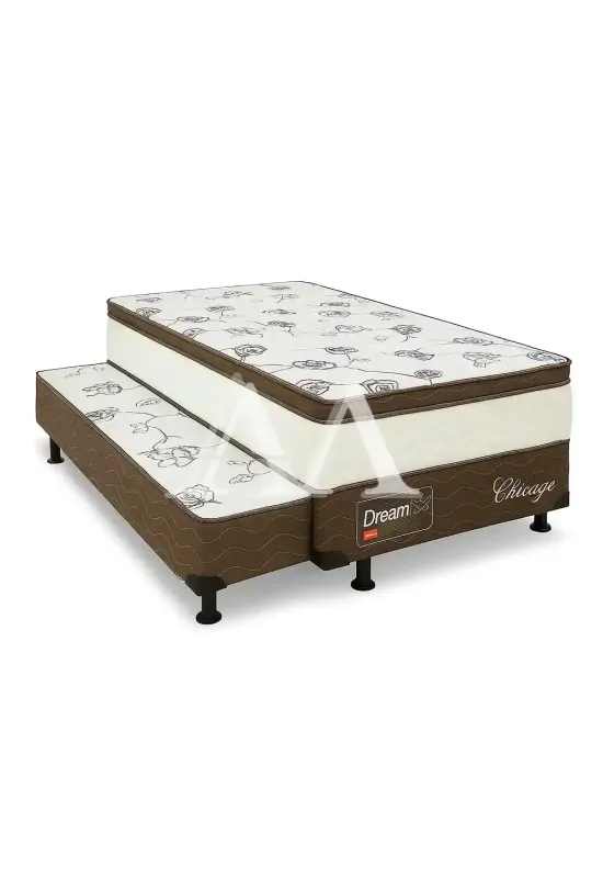 CAMA BOX 88X188X47 DREAM FLEX CHICAGO C/ AUXILIAR