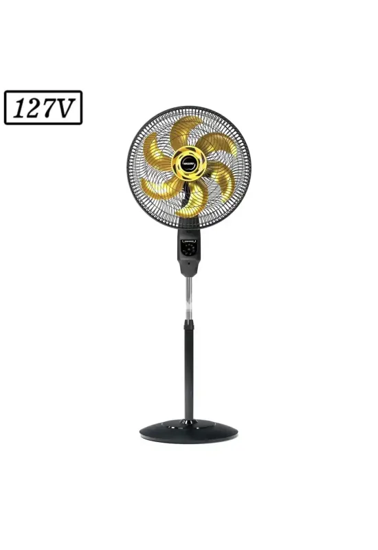 VENTILADOR MALLORY CHRONOS COLUNA 40CM 6 PAS 3 VEL 127V PRETO/DOURADO
