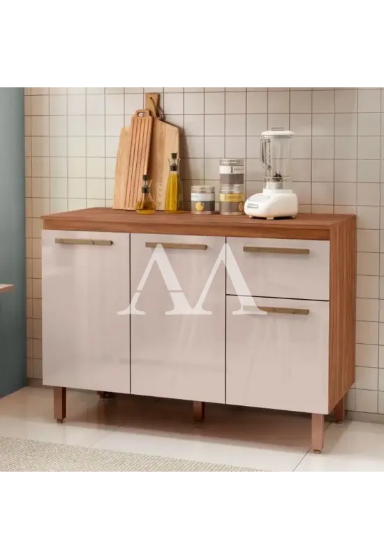 BALCAO DACHERI 3P 1G COPA 1.19 C/TAMPO FREIJO / BAUNILHA