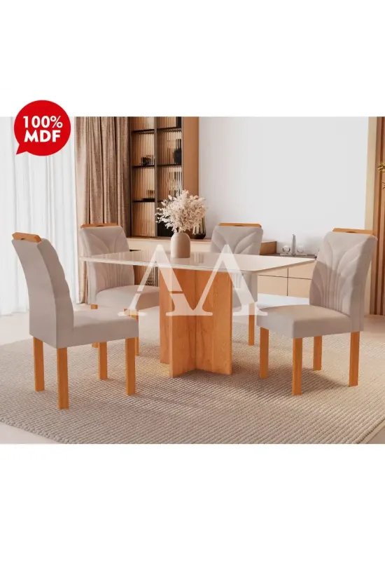 CJ MESA 4C CEL MOVEIS SALINAS RETANGULAR 120X80 TAMPO LONDRES PLUS C/V