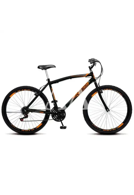 BICICLETA COLLI CAZELLE CB 500 ARO 26 C/MARCHA PRETO FOSCO/LARANJA NEO