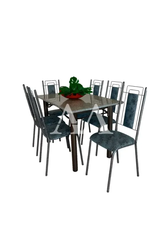 CJ MESA 6C SERRA TUBOS BELGICA NEW GRANITO 140X75 INHAMBU PRETO/BRANCO