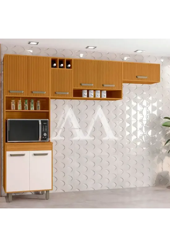 COZINHA POLIMAN COMPACTA MALTA FREIJO/OFF ACETINADO